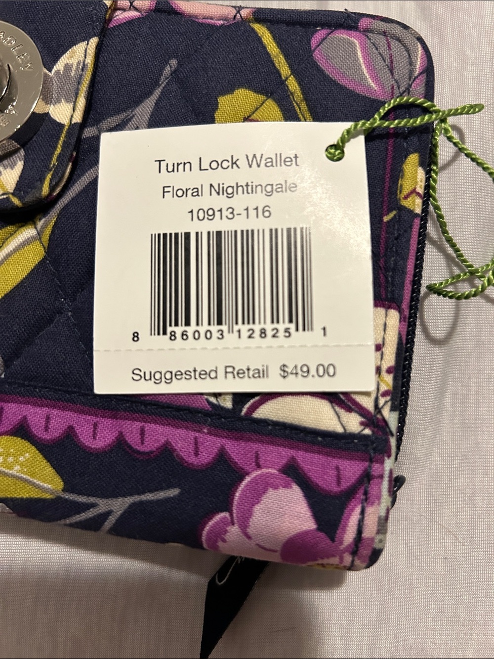 Vera Bradley Turnlock Wallet  "Floral Nightingale" - Picture 9 of 9